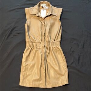 Zara Camel Sleeveless Mini Dress